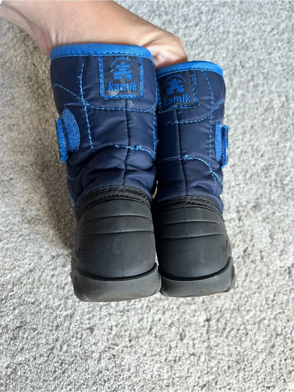 Kamik Snowbug Little Kids Size 8 Blue Winter Fuzzy Lined Snow Boots Toddler Boys